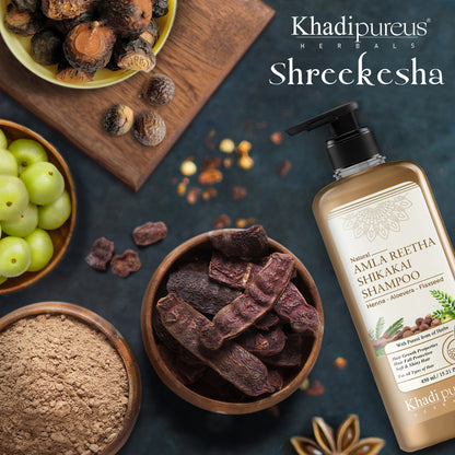 Shreekesha Amla Reetha Shikakai Herbal Shampoo for Hair Fall