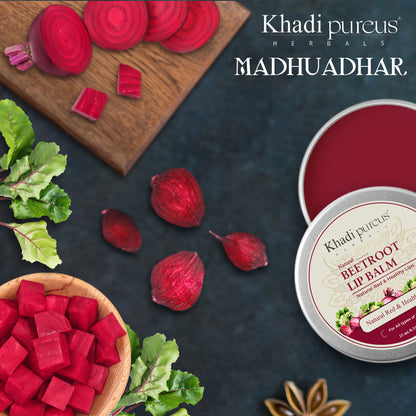 Madhuadhar Beetroot Lip Balm for Dry, Chapped, Pigmented & Dark Lips