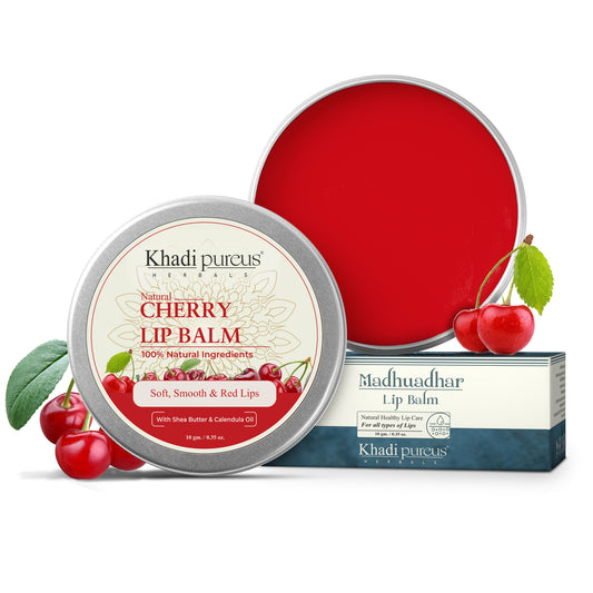 Madhuadhar Cherry Lip Balm for Dry & Chapped Lips to Soft Smooth Lips