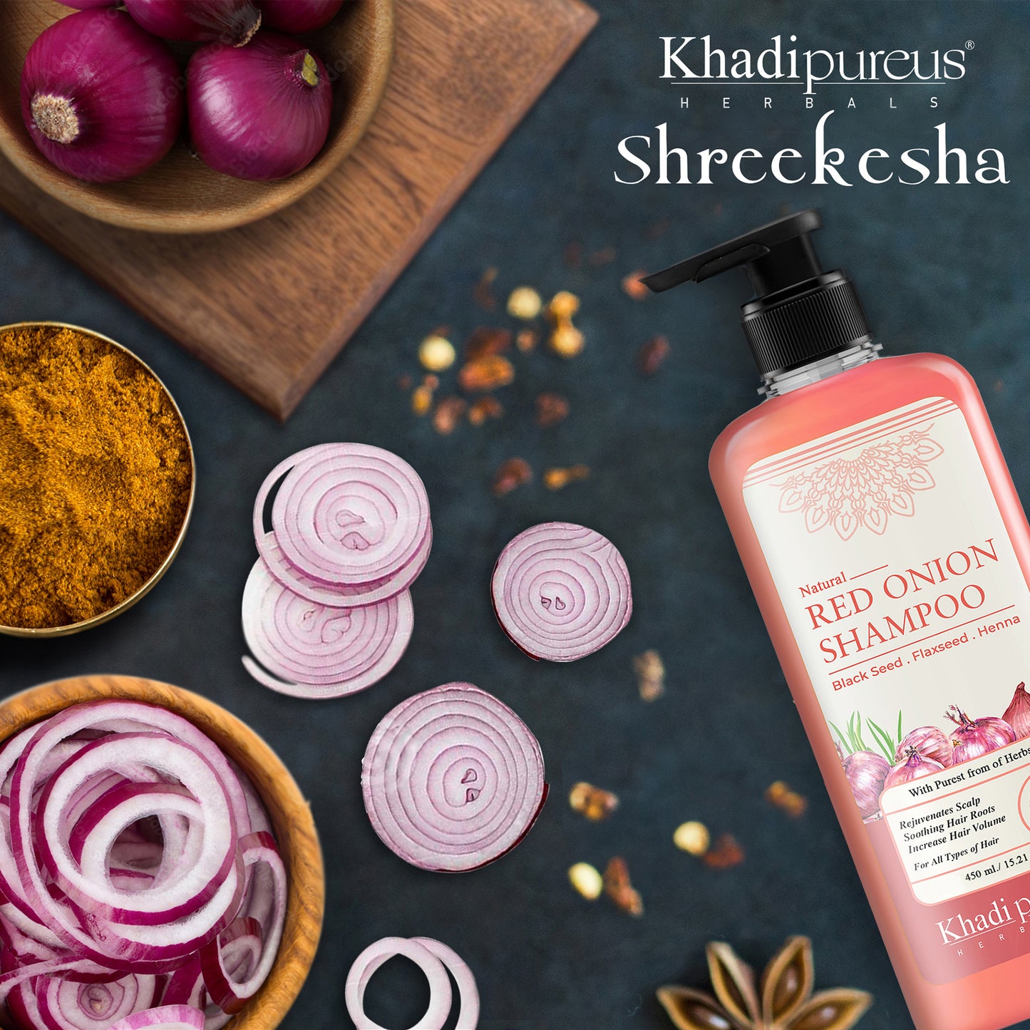 Shreekesha Red Onion Shampoo for Hair Fall Control & Hair growth