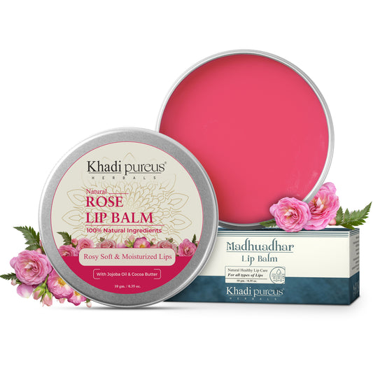 Madhuadhar Rose Lip Balm for Dry, Chapped to Rosy Soft & Moisturized Lips