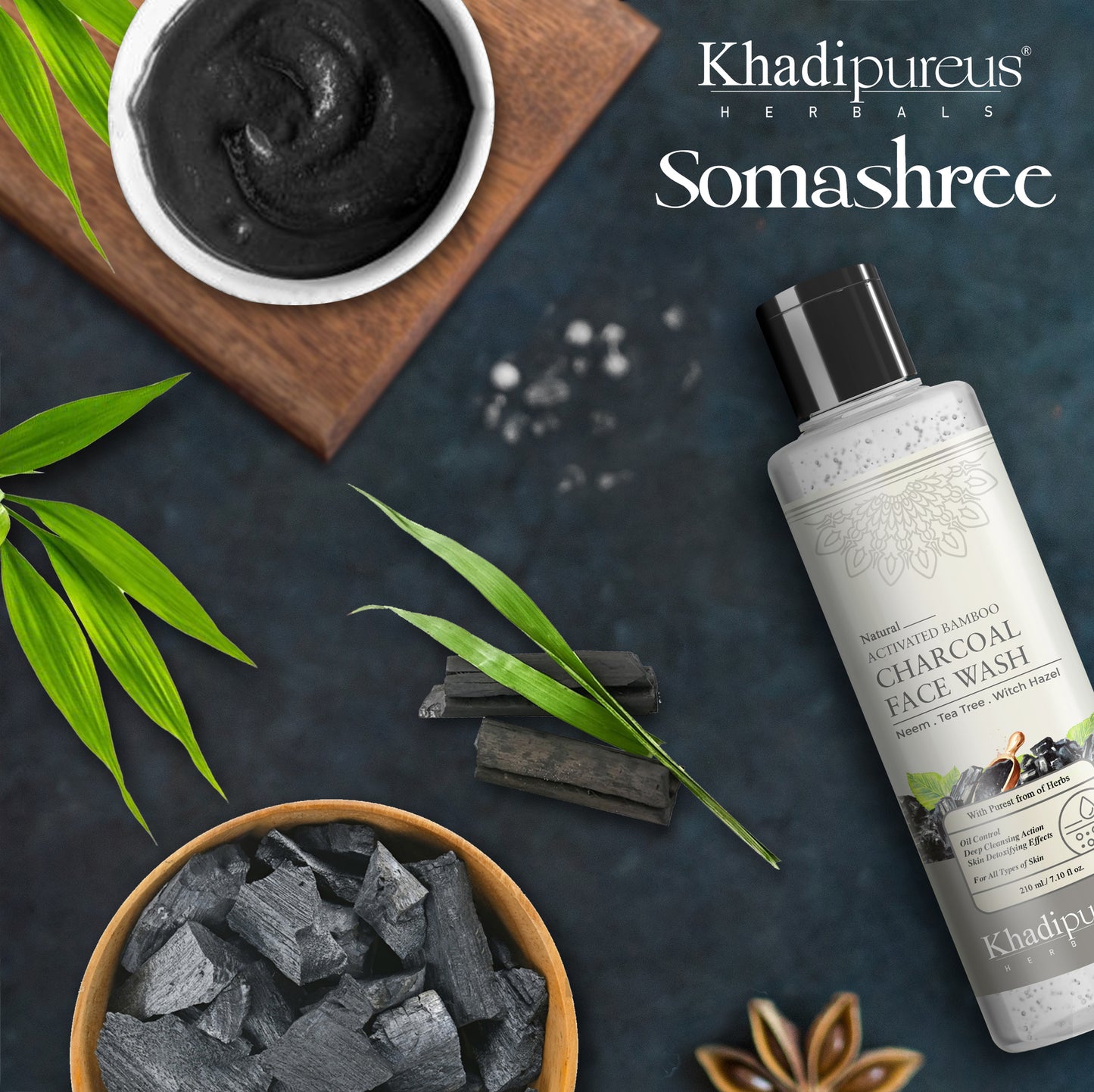 Somashree Activated Charcoal Face Wash for Glowing & Acne Prone Skin