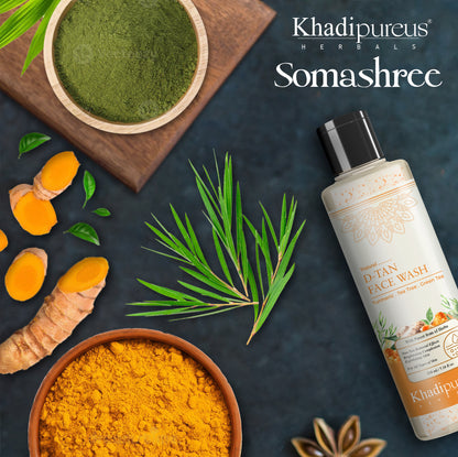 Somashree De Tan Face Wash for Tan Free Glowing Skin & Sun Tan Protection