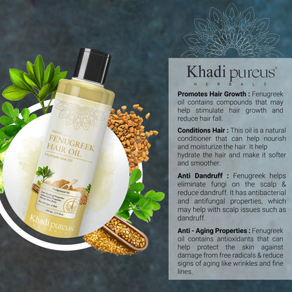 Khadi PureusHerbals Keshabooti Fenugreek Oil (Methi Dana) for Anti Dandruff