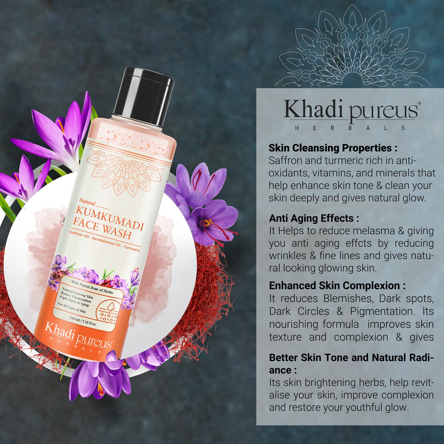 Somashree Kumkumadi Face Wash for Pigmentation Free & Glowing Skin