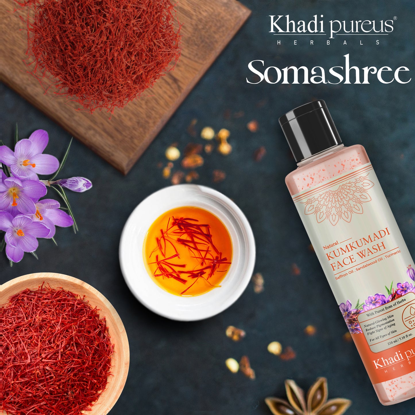 Somashree Kumkumadi Face Wash for Pigmentation Free & Glowing Skin