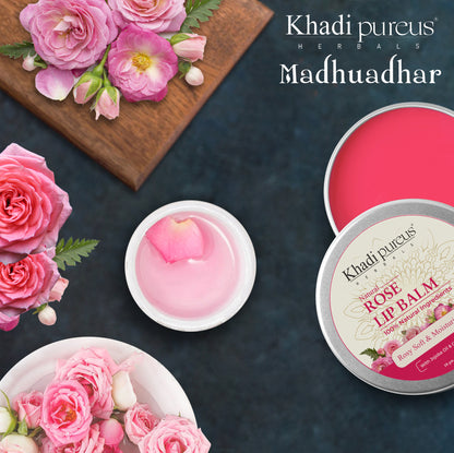 Madhuadhar Rose Lip Balm for Dry, Chapped to Rosy Soft & Moisturized Lips